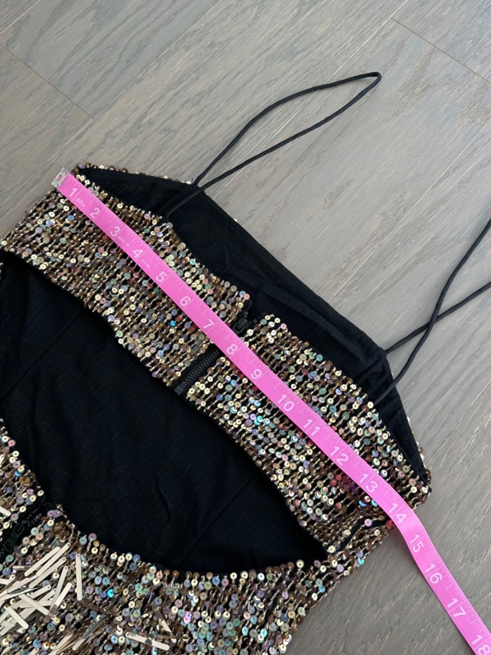Alice + Olivia FIFI Gold Black Ombre Fringe Mini Dress EUC - Size 2 - Picture 10 of 11